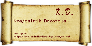 Krajcsirik Dorottya névjegykártya